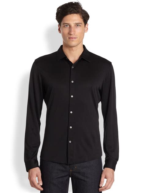 michael kors classic fit men's black short sleeve shirt|Michael Kors black shirt men.